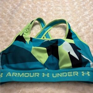 Under Armour Women's Swim Top - Teal and Lime